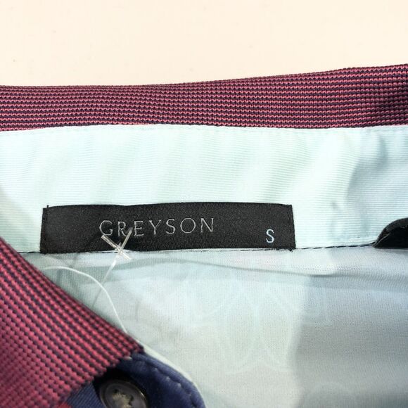 NWT Greyson Golf Shirt Polo Mountain Laurel Print Men's Small Raven - Picture 4 of 8